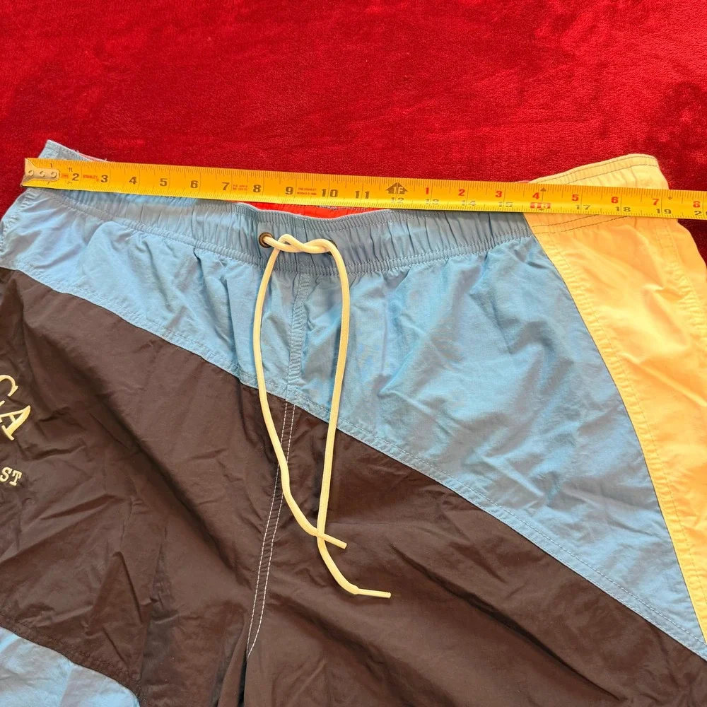 Nautica Mens XXL Swim Trunks North‎ Coast Colorblock Blue Navy Mesh Lined Shorts